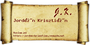 Jordán Krisztián névjegykártya
